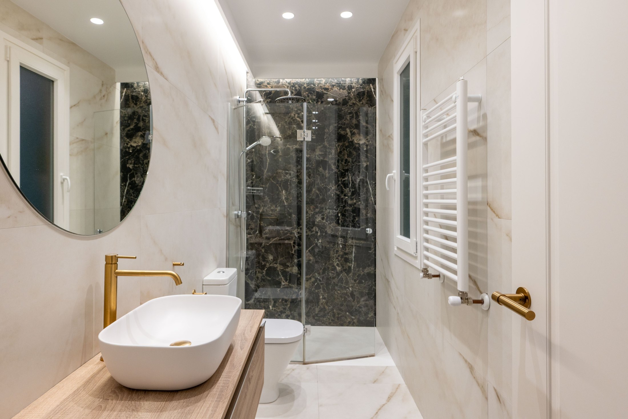 Natural stone bathroom at Cathedral Prestige Suite