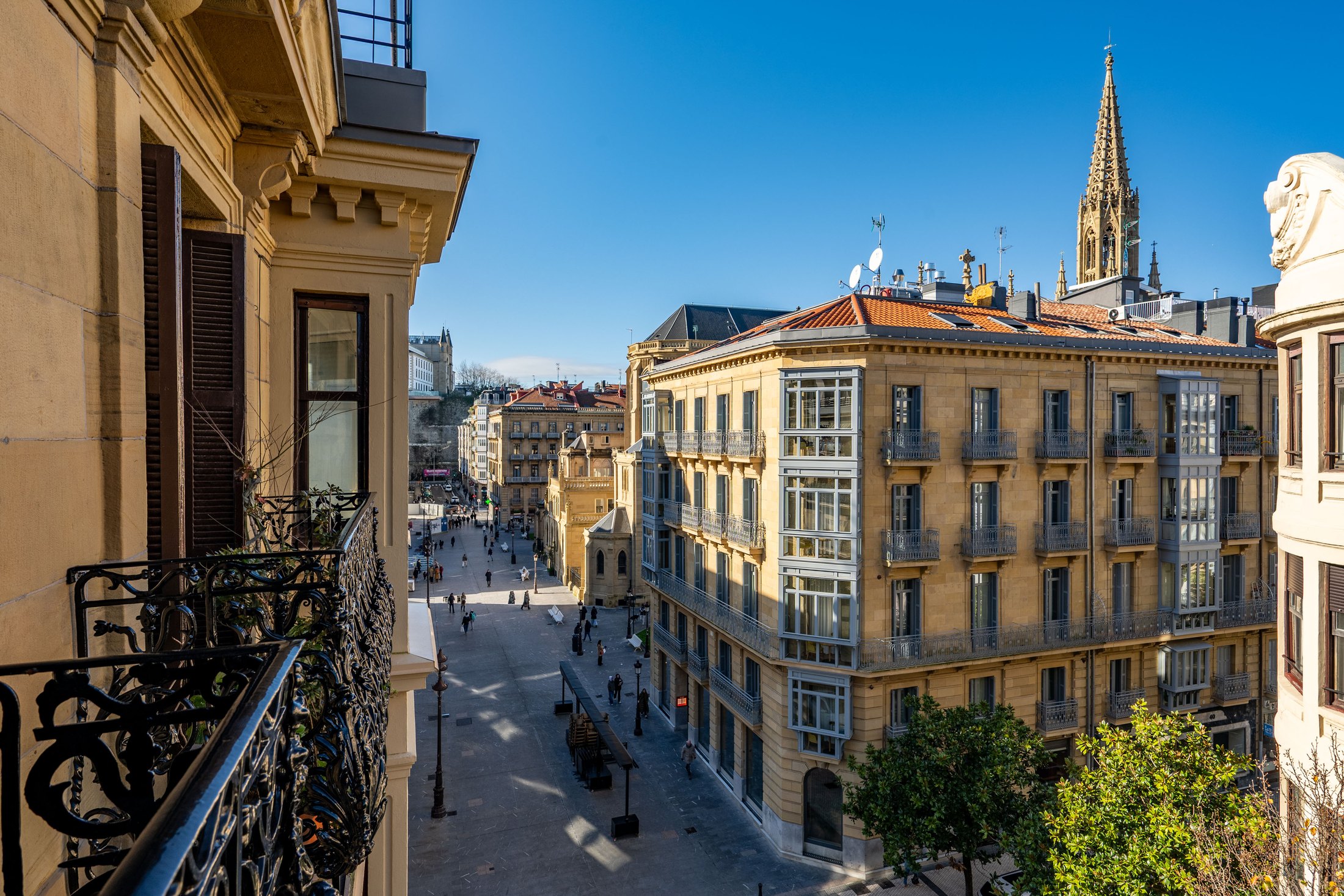 View over central San Sebastián from Cathedral Prestige Suite